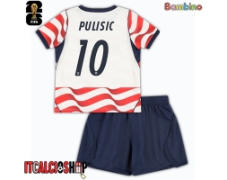 Stati Uniti Christian Pulisic #10 Prima Maglia Bambino Mondiali 2026 Manica Corta (+ Pantaloni corti)